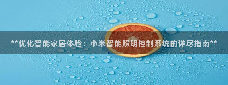 **优化智能家居体验：小米智能照明控制系统的详尽指南**