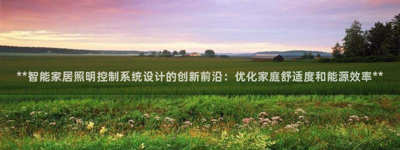 **智能家居照明控制系统设计的创新前沿：优化家庭舒适度和能源效率**