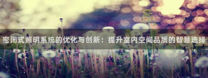 密闭式照明系统的优化与创新：提升室内空间品质的智慧选择