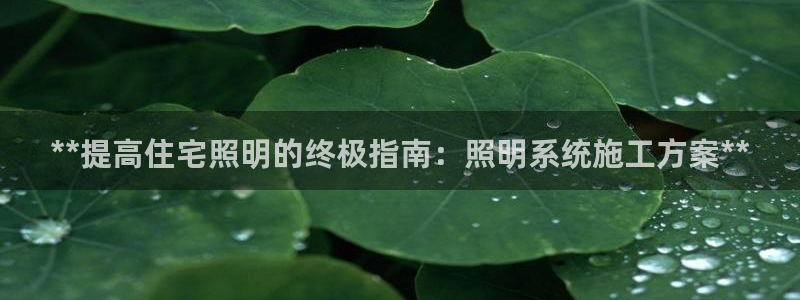 **提高住宅照明的终极指南：照明系统施工方案**